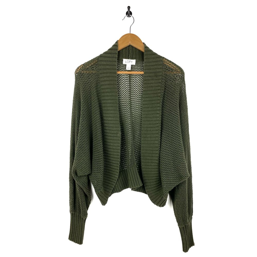 Loft Olive Green Cardigan Sweater Size Large